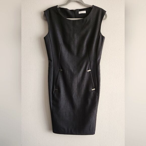 WOMEN'S EUC CALVIN KLEIN DRESS BLACK/GRAY COLOR SIZE 8 GREIT CONDITION. - Picture 1 of 4